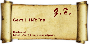 Gertl Héra névjegykártya